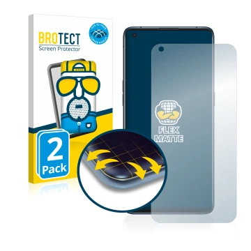 Front side of a product packaging with the brand logo BROTECT. Next to it is the device Oppo Find X3 Pro shown with the corres