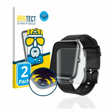 Front side of a product packaging with the brand logo BROTECT. Next to it is the device Popglory P22 shown with the correspond