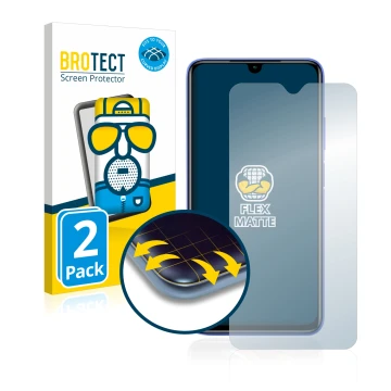 Front side of a product packaging with the brand logo BROTECT. Next to it is the device Xiaomi Redmi 9T shown with the corresp