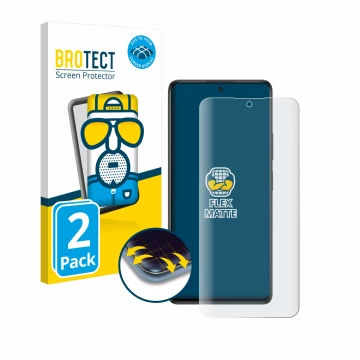 Front side of a product packaging with the brand logo BROTECT. Next to it is the device Xiaomi Redmi Note 10S shown with the c