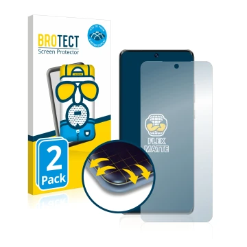 Front side of a product packaging with the brand logo BROTECT. Next to it is the device Huawei P50 Pro shown with the correspo