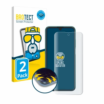 Front side of a product packaging with the brand logo BROTECT. Next to it is the device Nokia X20 shown with the corresponding