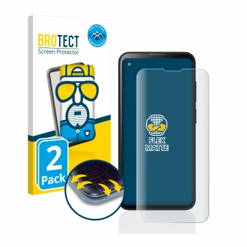 Front side of a product packaging with the brand logo BROTECT. Next to it is the device Blackview BL5000 shown with the corres