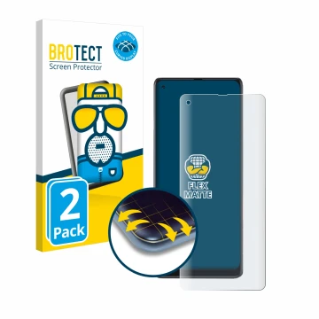 Front side of a product packaging with the brand logo BROTECT. Next to it is the device Cubot Max 3 shown with the correspondi