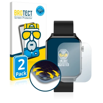 Front side of a product packaging with the brand logo BROTECT. Next to it is the device Kardena CARE Plus shown with the corre