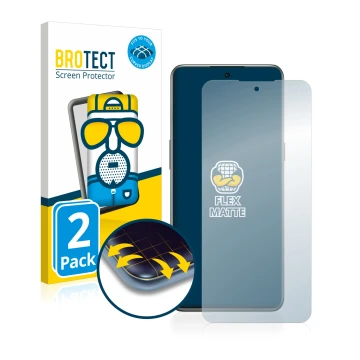 Front side of a product packaging with the brand logo BROTECT. Next to it is the device OnePlus 10T 5G shown with the correspo