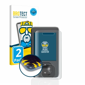 Front side of a product packaging with the brand logo BROTECT. Next to it is the device Dexcom G7 CGM shown with the correspon