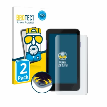 Front side of a product packaging with the brand logo BROTECT. Next to it is the device Zettle Terminal (by Paypal) shown with