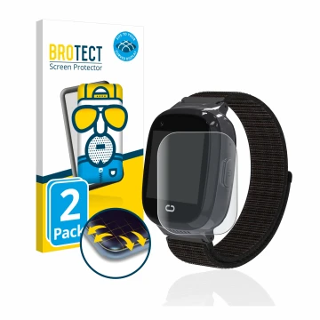 Front side of a product packaging with the brand logo BROTECT. Next to it is the device Pthtechus 4G GPS T30 shown with the co