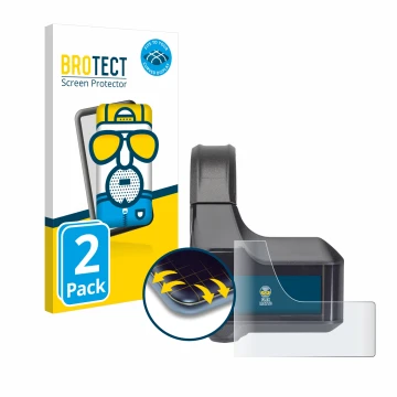 Front side of a product packaging with the brand logo BROTECT. Next to it is the device Shimano Steps SC-E7000 shown with the 