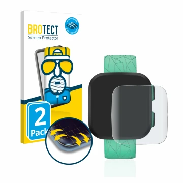 Front side of a product packaging with the brand logo BROTECT. Next to it is the device Garmin Bounce shown with the correspon