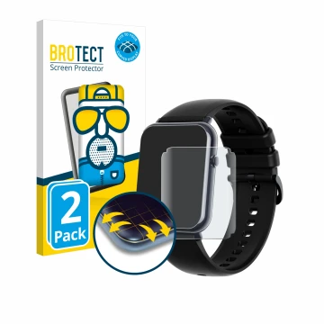 Front side of a product packaging with the brand logo BROTECT. Next to it is the device Mutoy Smartwatch 1.69