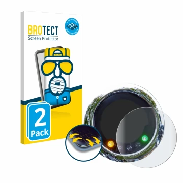 Front side of a product packaging with the brand logo BROTECT. Next to it is the device Honda DAX ST125 2023 shown with the co