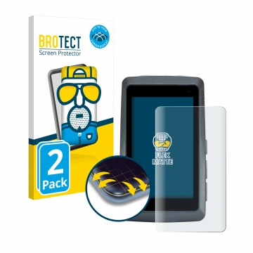 Front side of a product packaging with the brand logo BROTECT. Next to it is the device Sigma ROX 12.1 EVO shown with the corr