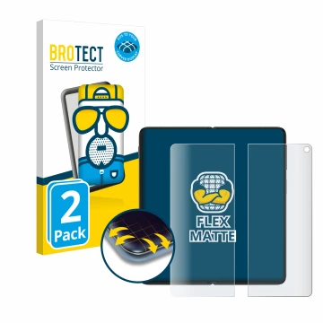 Front side of a product packaging with the brand logo BROTECT. Next to it is the device OnePlus Open (Inner display) shown wit