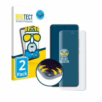 Front side of a product packaging with the brand logo BROTECT. Next to it is the device Xiaomi 14 Pro shown with the correspon