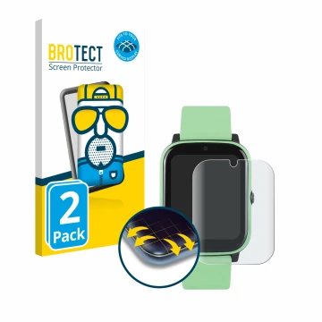 Front side of a product packaging with the brand logo BROTECT. Next to it is the device One2Track Connect NEXT shown with the 