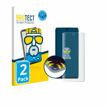 Front side of a product packaging with the brand logo BROTECT. Next to it is the device Vivo V30 Pro shown with the correspond