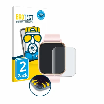 Front side of a product packaging with the brand logo BROTECT. Next to it is the device walkbee Smartwatch 1.83