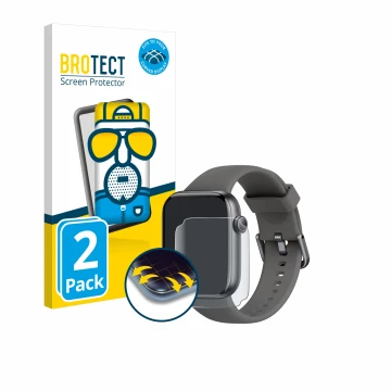Front side of a product packaging with the brand logo BROTECT. Next to it is the device AcclaFit P5 1.85