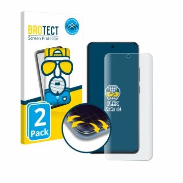 Front side of a product packaging with the brand logo BROTECT. Next to it is the device Oppo Reno 12 Pro shown with the corres