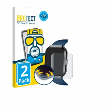Front side of a product packaging with the brand logo BROTECT. Next to it is the device QCOQ P98 1.96