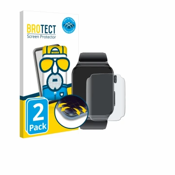 Front side of a product packaging with the brand logo BROTECT. Next to it is the device andoer Smartwatch 1.85