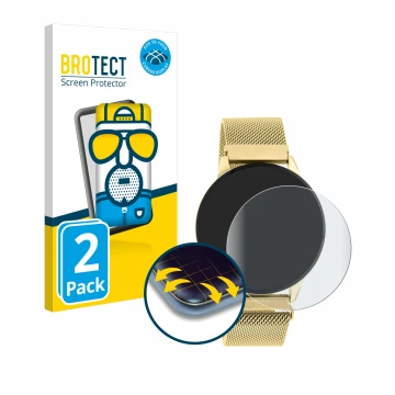 Front side of a product packaging with the brand logo BROTECT. Next to it is the device Oozoo Q00121 shown with the correspond