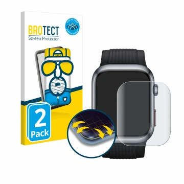 Front side of a product packaging with the brand logo BROTECT. Next to it is the device Huawei Watch D2 shown with the corresp