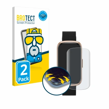 Front side of a product packaging with the brand logo BROTECT. Next to it is the device Ruxingx Fitness Tracker 1.47