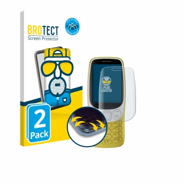 Front side of a product packaging with the brand logo BROTECT. Next to it is the device Nokia 3210 shown with the correspondin