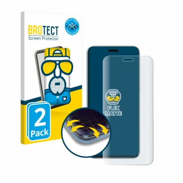 Front side of a product packaging with the brand logo BROTECT. Next to it is the device Honor Magic 7 Pro shown with the corre