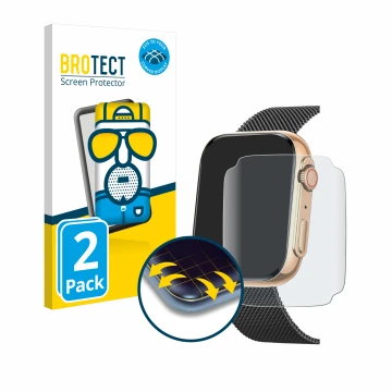 Front side of a product packaging with the brand logo BROTECT. Next to it is the device Powerwill Smartwatch 1.91