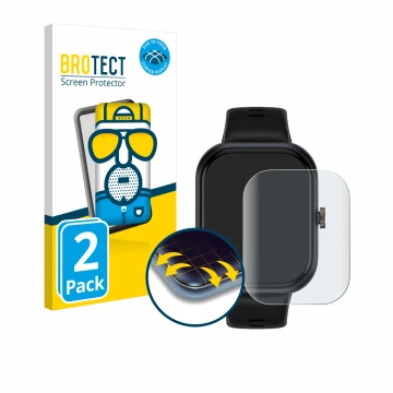 Front side of a product packaging with the brand logo BROTECT. Next to it is the device Honor Choice Connected Watch shown wit