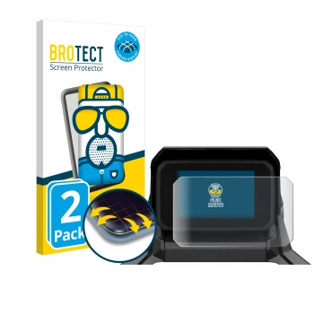Front side of a product packaging with the brand logo BROTECT. Next to it is the device Honda X-ADV 750 RH10 2025 shown with t