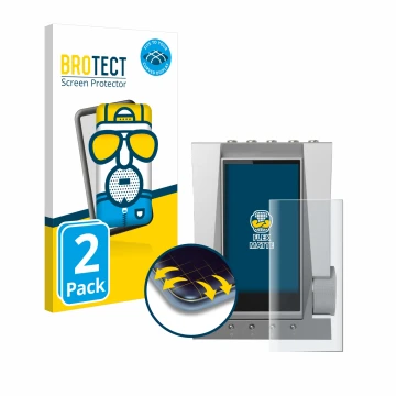 Front side of a product packaging with the brand logo BROTECT. Next to it is the device Astell&Kern ACRO CA1000T shown with th