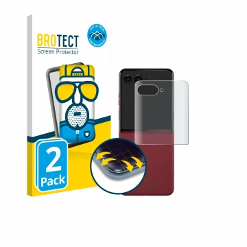 Front side of a product packaging with the brand logo BROTECT. Next to it is the device Motorola Razr 60 Ultra (Back display) 