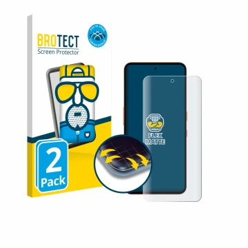 Front side of a product packaging with the brand logo BROTECT. Next to it is the device Nothing CMF Phone 2 Pro shown with the