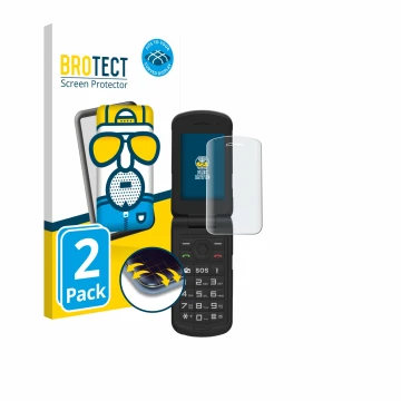 Front side of a product packaging with the brand logo BROTECT. Next to it is the device AGM M10 shown with the corresponding s
