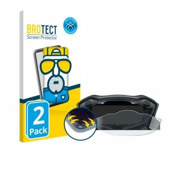 Front side of a product packaging with the brand logo BROTECT. Next to it is the device Suzuki SV 650 2016 shown with the corr