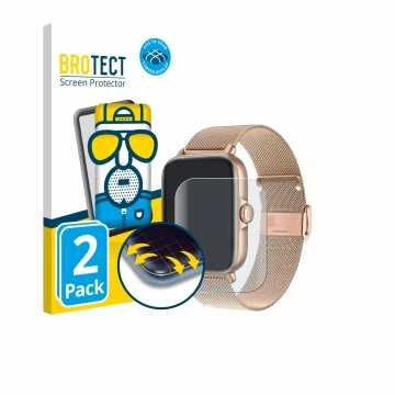 Front side of a product packaging with the brand logo BROTECT. Next to it is the device Pireware Elegance 4 shown with the cor