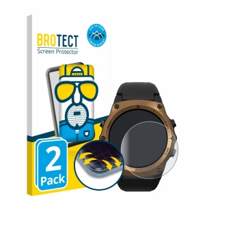 Front side of a product packaging with the brand logo BROTECT. Next to it is the device Shearwater Teric dive computer shown w