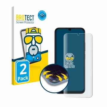Front side of a product packaging with the brand logo BROTECT. Next to it is the device Xiaomi Redmi 15C shown with the corres