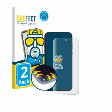 Front side of a product packaging with the brand logo BROTECT. Next to it is the device Oppo Find X9 shown with the correspond