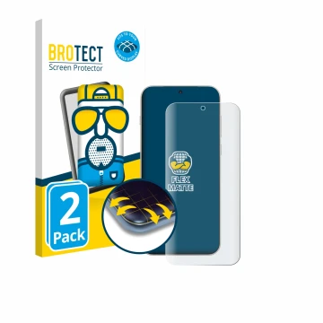 Front side of a product packaging with the brand logo BROTECT. Next to it is the device OnePlus 15 shown with the correspondin