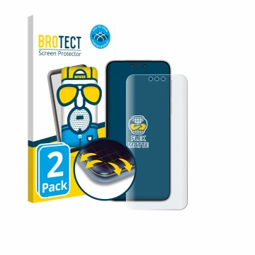 Front side of a product packaging with the brand logo BROTECT. Next to it is the device Huawei Mate 80 Pro shown with the corr