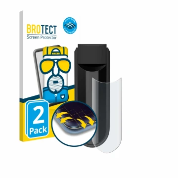 Front side of a product packaging with the brand logo BROTECT. Next to it is the device Vorwerk Kobold VK7 shown with the corr