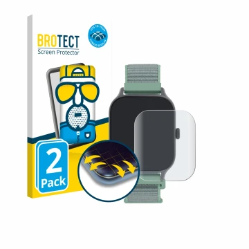 Front side of a product packaging with the brand logo BROTECT. Next to it is the device Decathlon Fit 100s shown with the corr