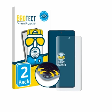 Front side of a product packaging with the brand logo BROTECT. Next to it is the device Oppo A6 Max shown with the correspondi