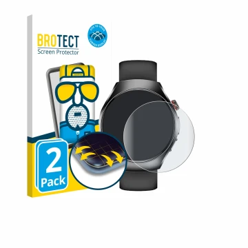 Front side of a product packaging with the brand logo BROTECT. Next to it is the device Smartwatch ET460 1.47